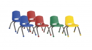 10" Stack Chair With Ball Glides, Assorted